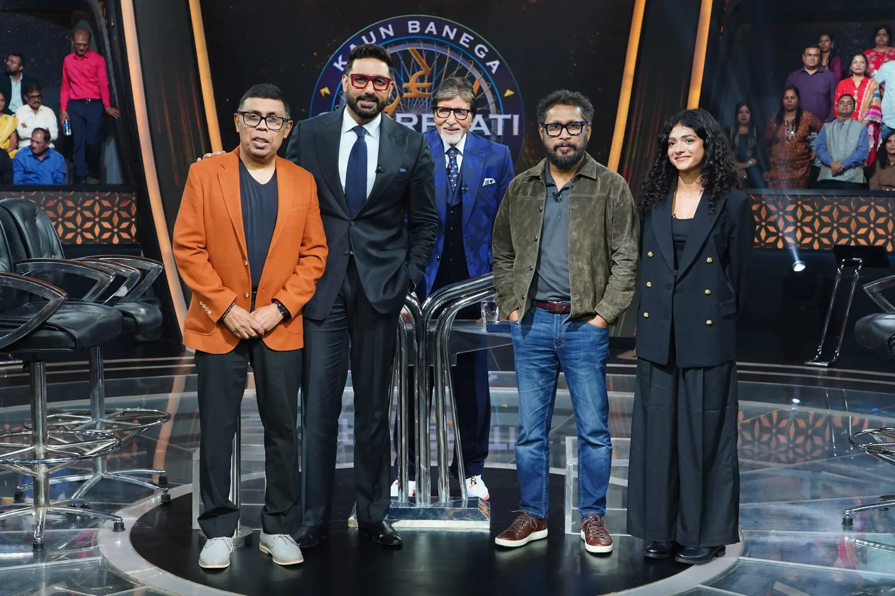 Arjun Sen with the I Want to Talk team on Kaun Banega Crorepati